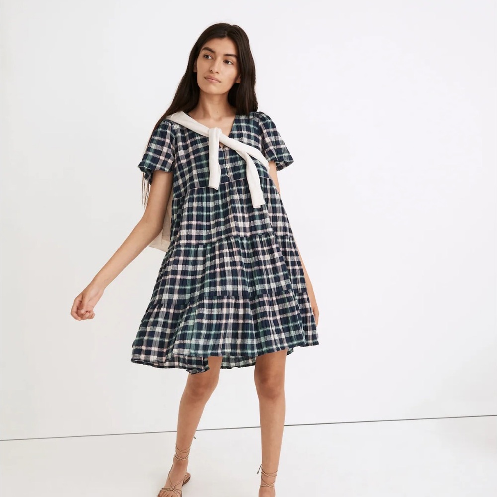 Madewell gingham blue dress